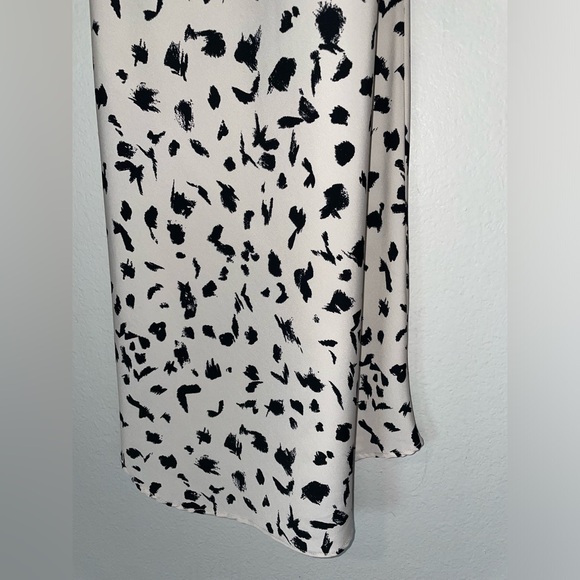 AUDREY 3+1 Leopard Speckled Ink Blot Print Tie Strap Midi Slip Style Dress EUC - Picture 12 of 16